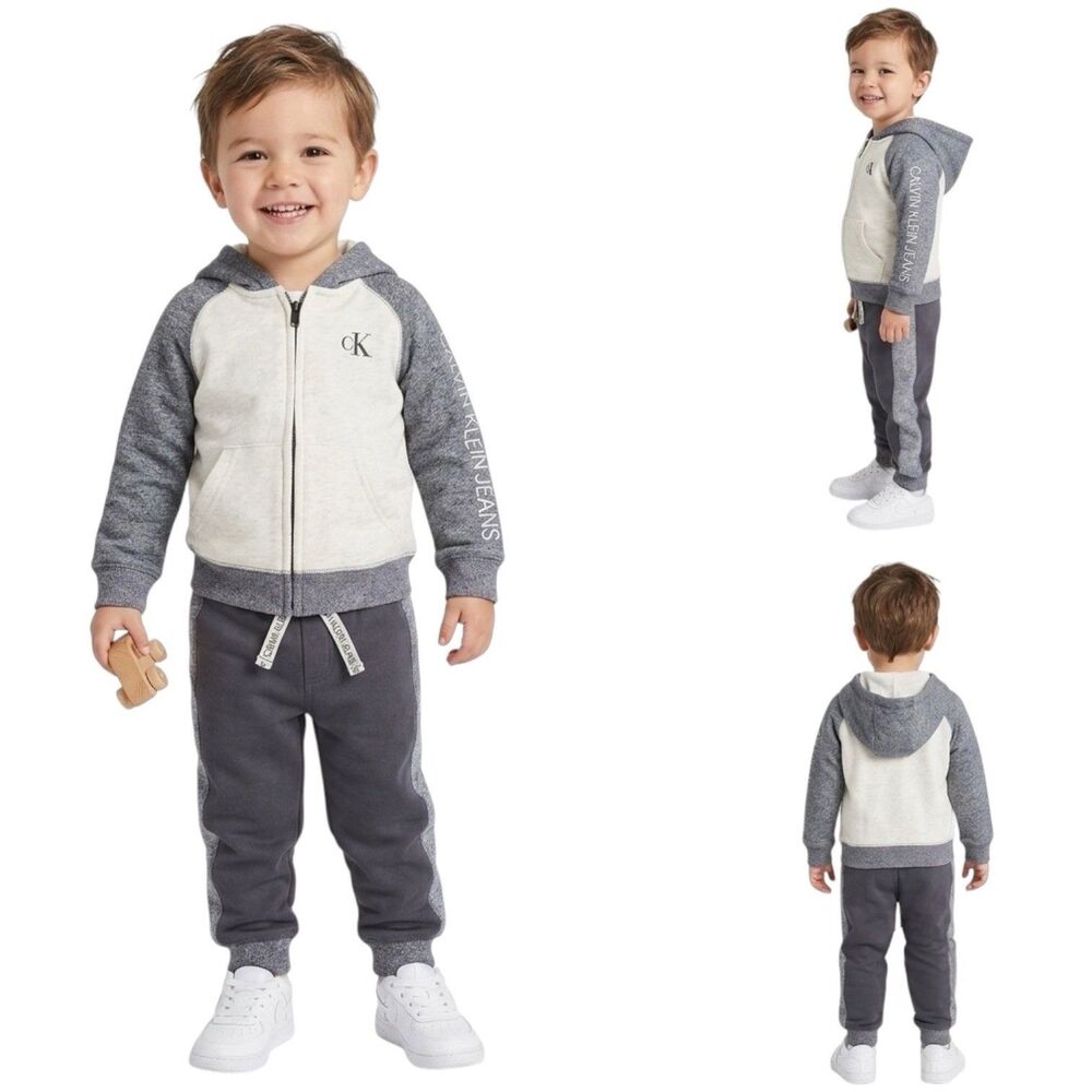Calvin Klein Set Toddler Boy Sz 3t Hoodie Pants Daycare Playwear Preschool Fall